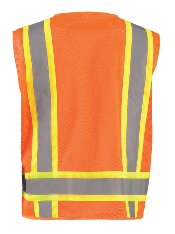 Mesh Two-Tone Surveyor Vest W/Zipper