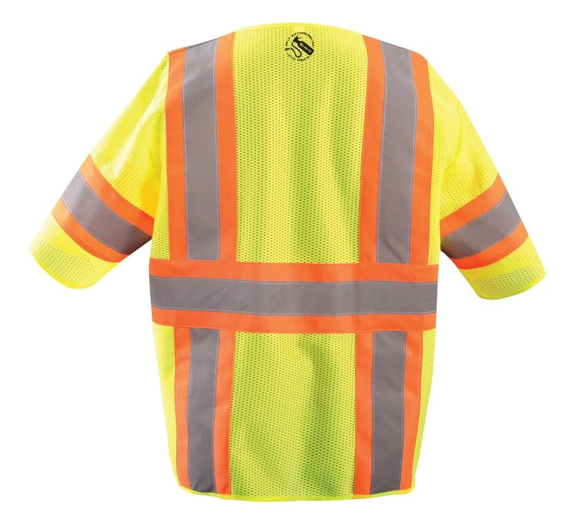 Mesh Self-Extinguishing Two-Tone Vest W/Quick Release Zipper