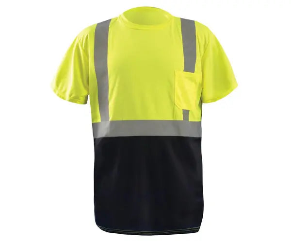 Short Sleeve Black Bottom Wicking Birdseye T-Shirt W/Pocket