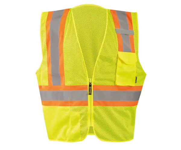 Mesh Two-Tone 3-Pocket Vest W/Zipper