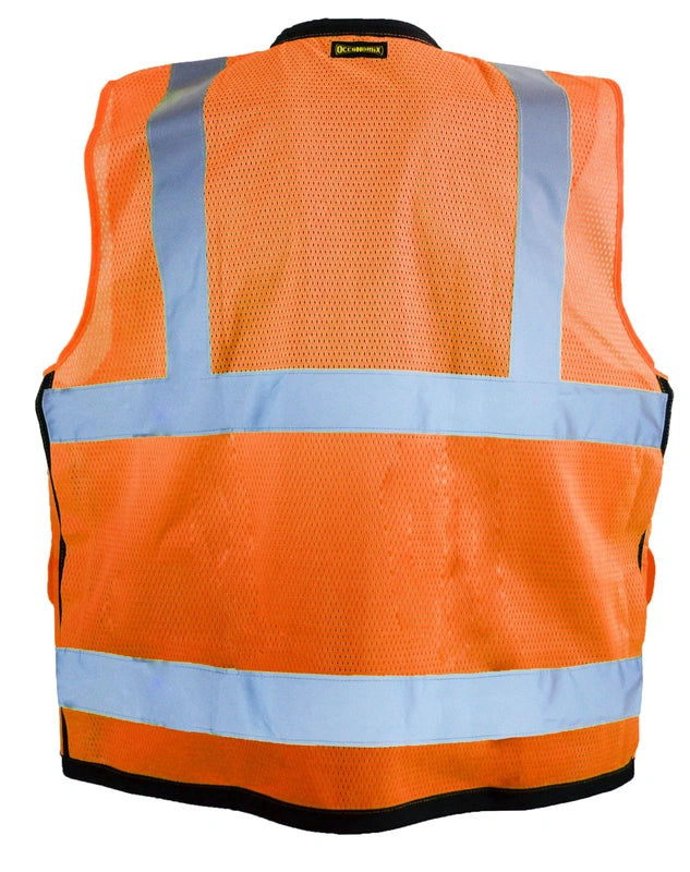 Solid Dual Stripe Surveyor Vest W/Zipper