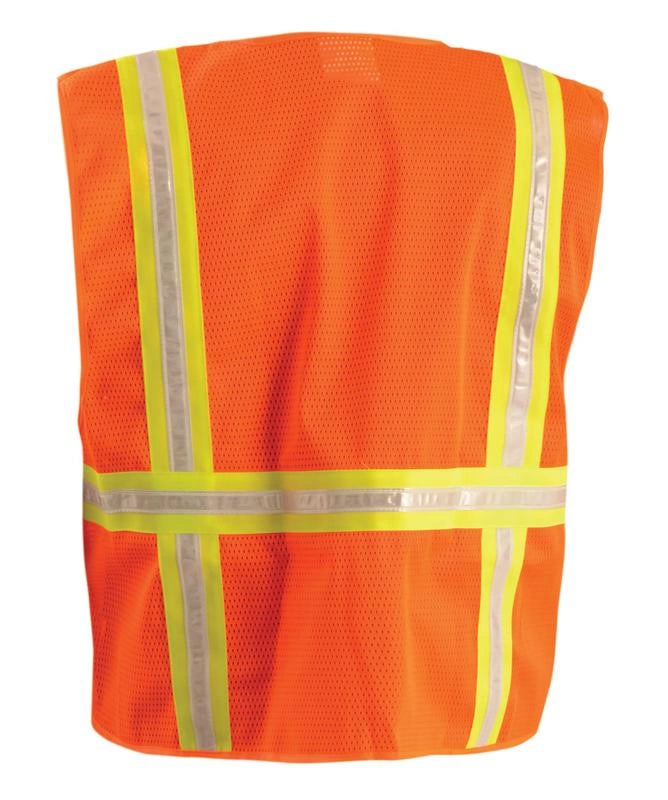 Solid/Mesh Two-Tone Surveyor Vest W/Zipper