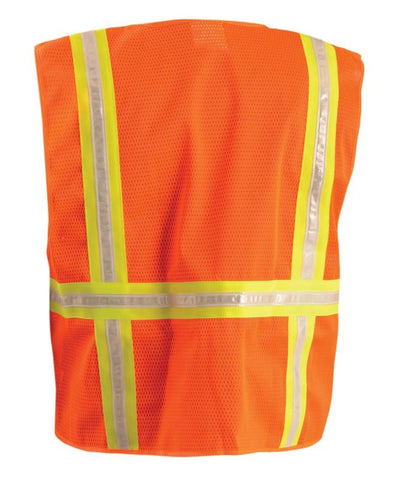Solid/Mesh Two-Tone Surveyor Vest W/Zipper - Image 4
