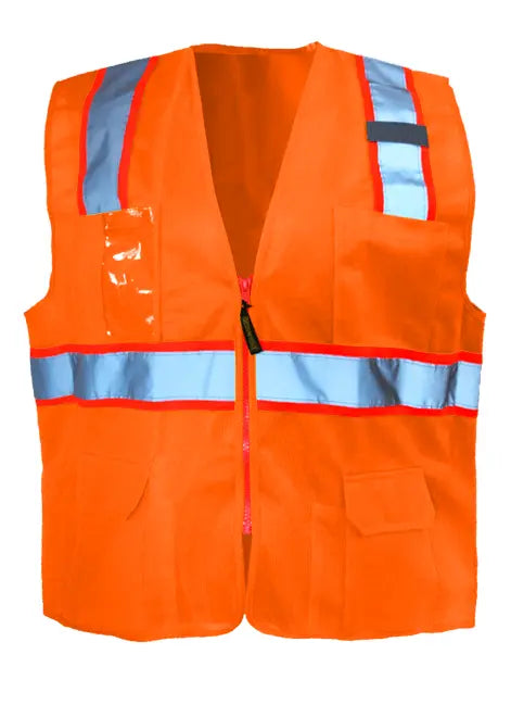 Solid Two-Tone Surveyor Vest W/Zipper