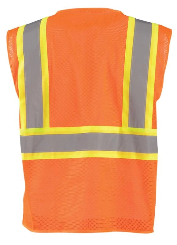 Mesh Self-Extinguishing Two-Tone Vest W/Quick Release Zipper