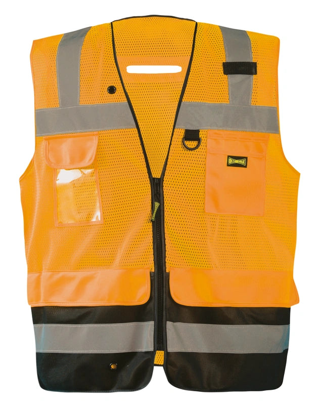 Mesh Black Bottom Surveyor Vest W/Zipper