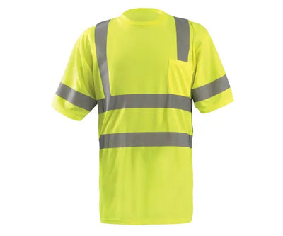 Short Sleeve Dual Stripe Wicking Birdseye T-Shirt W/Pocket - Image 1