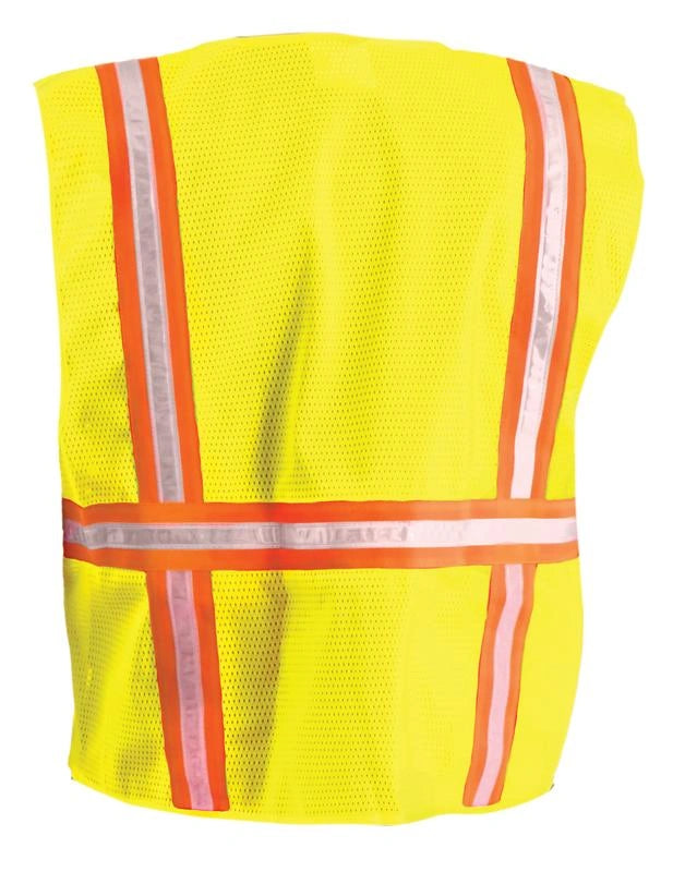 Solid/Mesh Two-Tone Surveyor Vest W/Zipper