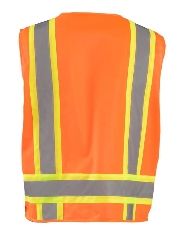 Solid Two-Tone Surveyor Vest W/Zipper