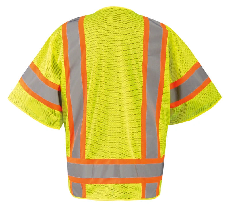 Mesh Two-Tone Surveyor Vest w/Zipper