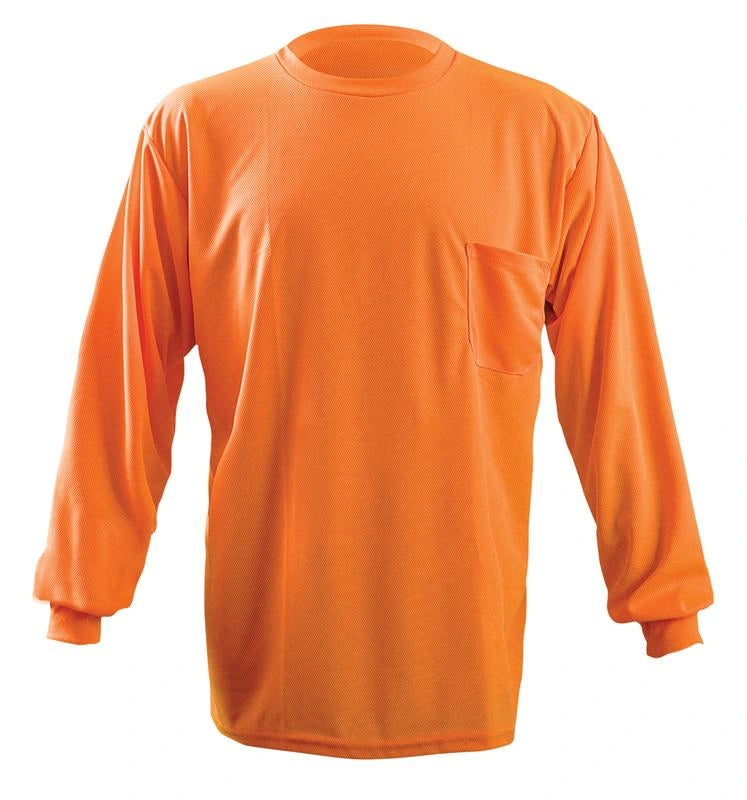 Non-Ansi Long Sleeve Wicking Birdseye T-Shirt W/Pocket