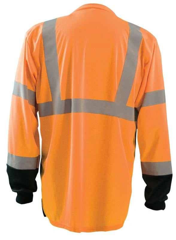 Long Sleeve Black Bottom Wicking Birdseye T-Shirt W/Pocket