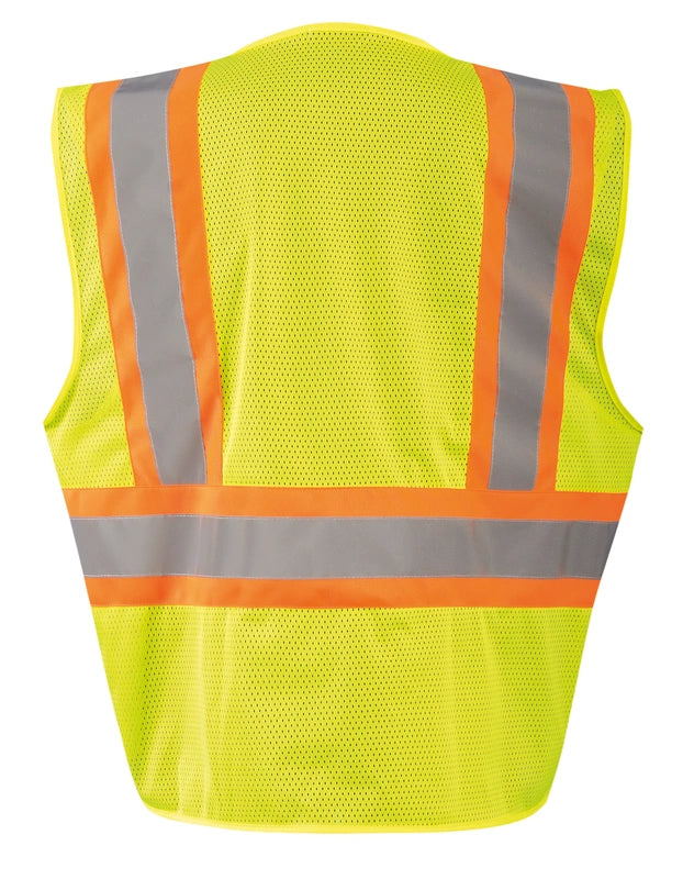 Mesh Two-Tone 3-Pocket Vest W/Zipper