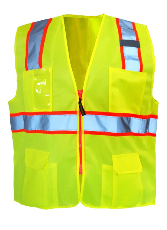 Solid Two-Tone Surveyor Vest W/Zipper