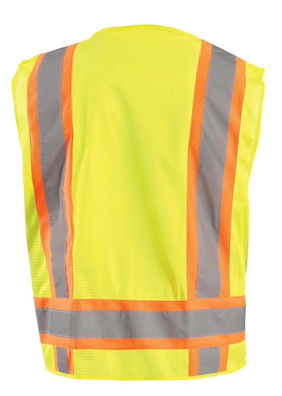 Mesh Two-Tone Surveyor Vest W/Zipper