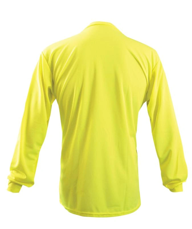 Non-Ansi Long Sleeve Wicking Birdseye T-Shirt W/Pocket