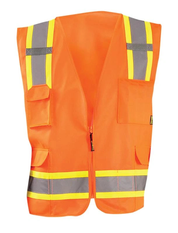 Solid Two-Tone Surveyor Vest W/Zipper