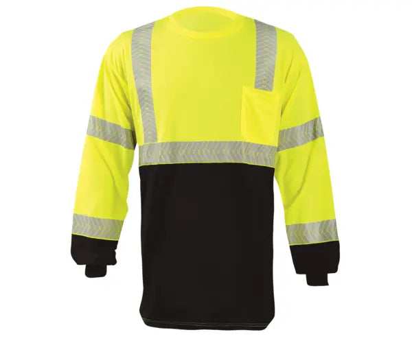 Long Sleeve OCX™ Patented Segmented Tape Black Bottom T-Shirt W-Pocket Class 3