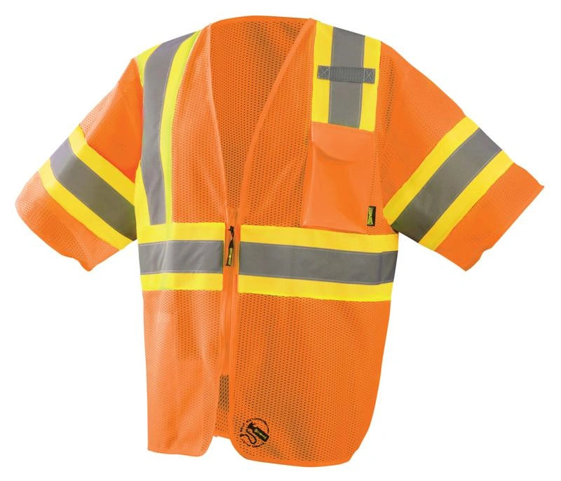 Mesh Self-Extinguishing Two-Tone Vest W/Quick Release Zipper