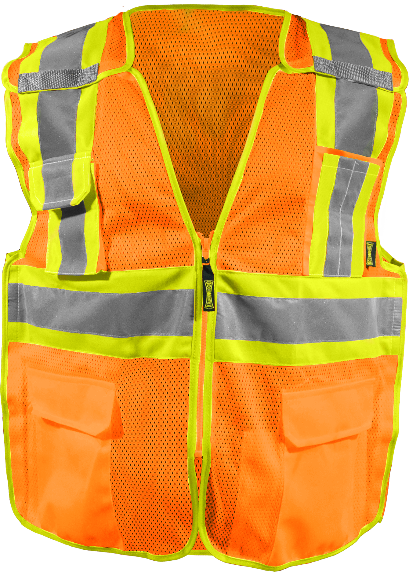 MESH TWO-TONE BREAKAWAY SURVEYOR VEST w/QR ZIPPER - Type R Class 2