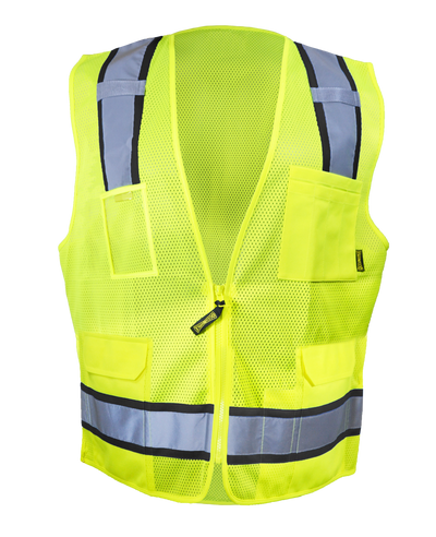 COLOR TWO-TONE MESH VEST W/ ZIPPER - Type R Class 2 - Image 2