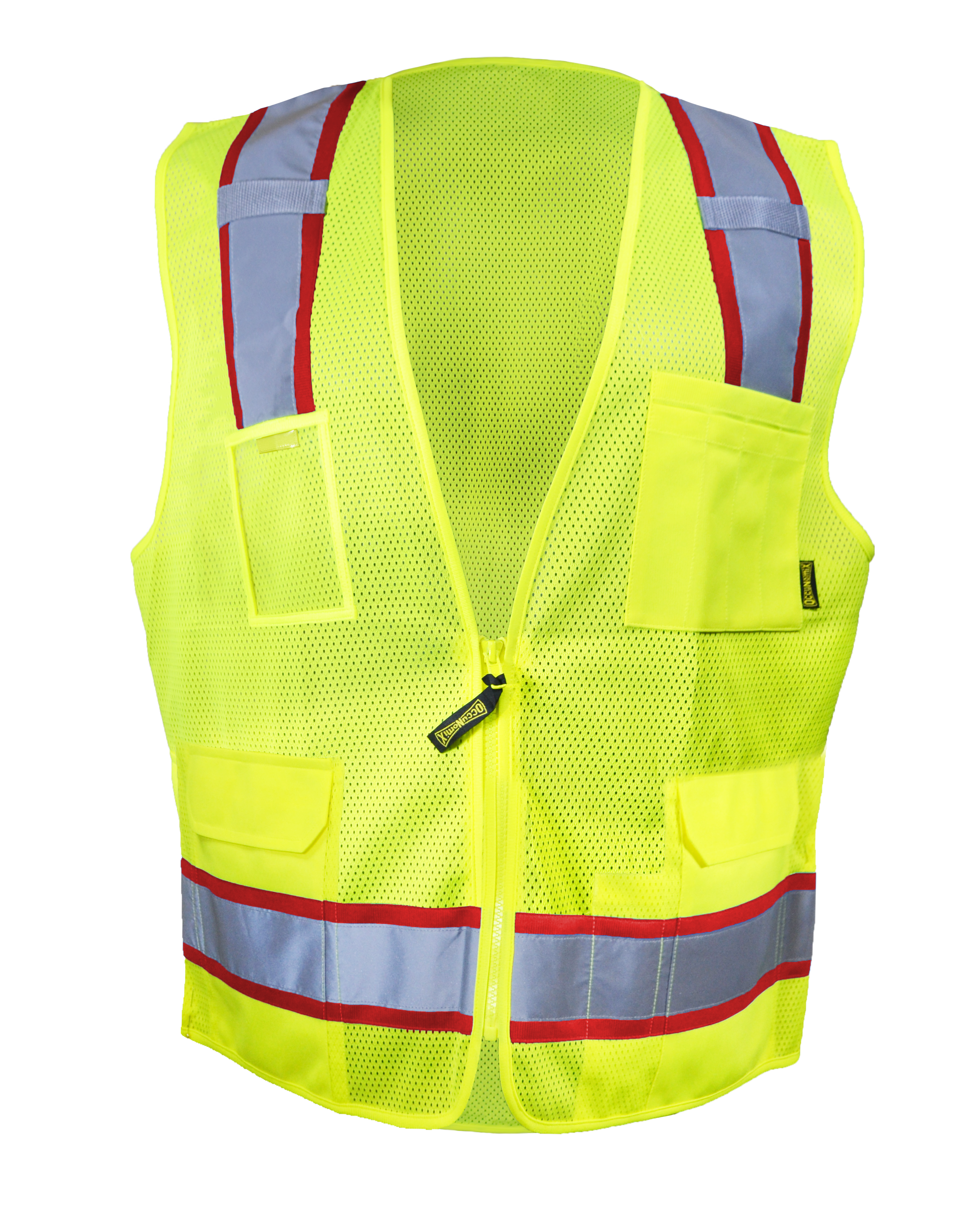 COLOR TWO-TONE MESH VEST W/ ZIPPER - Type R Class 2