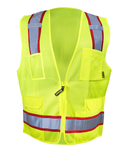 COLOR TWO-TONE MESH VEST W/ ZIPPER - Type R Class 2 - Image 1