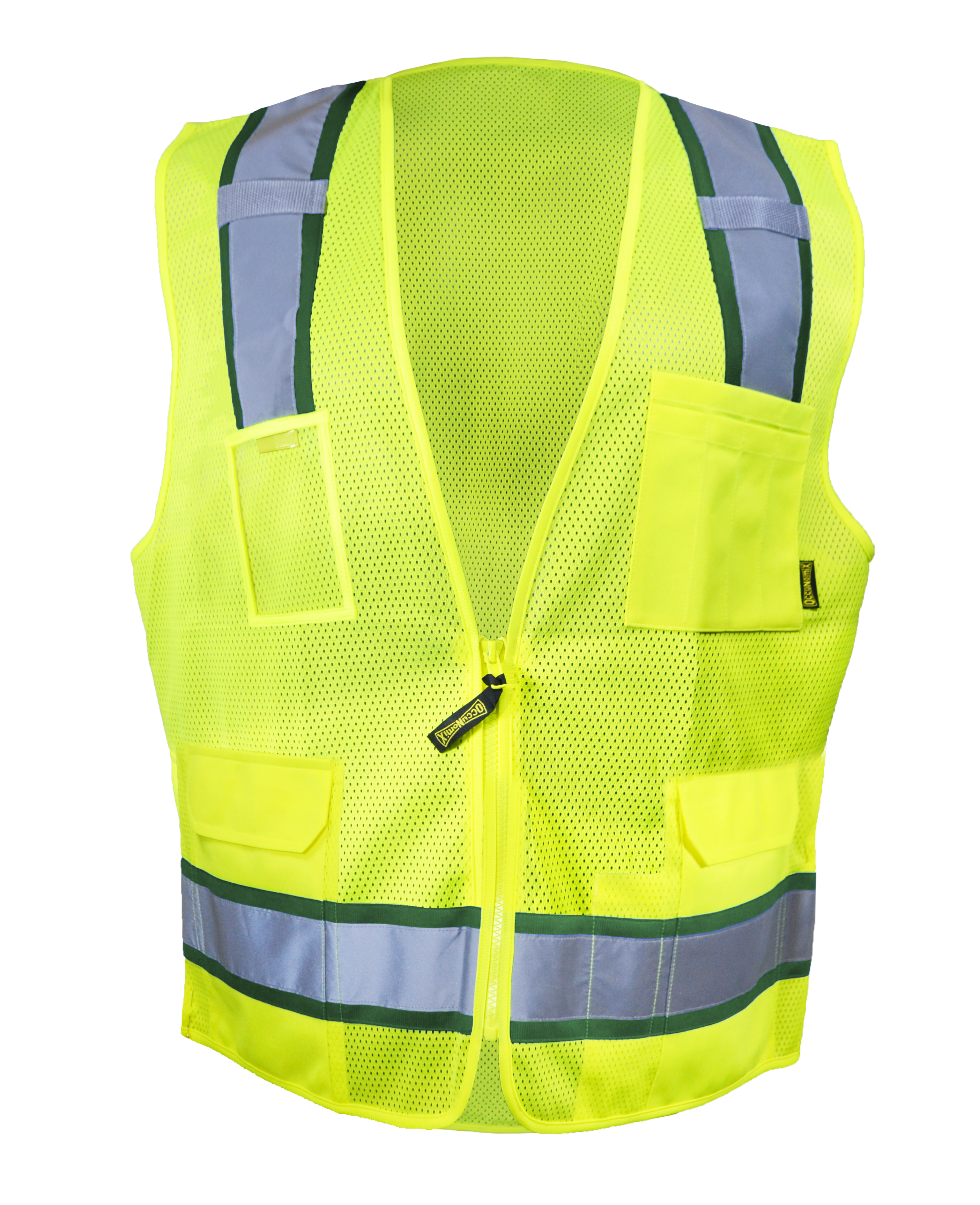 COLOR TWO-TONE MESH VEST W/ ZIPPER - Type R Class 2