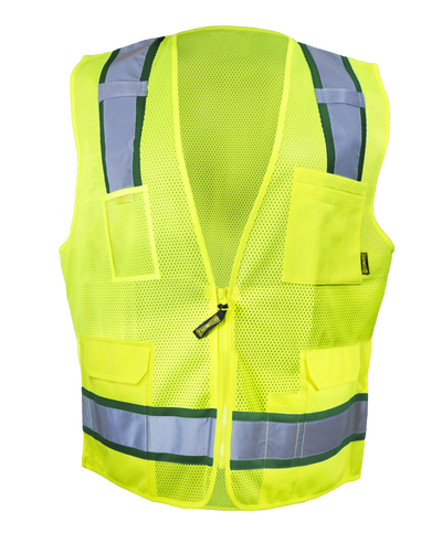COLOR TWO-TONE MESH VEST W/ ZIPPER - Type R Class 2 - Image 3