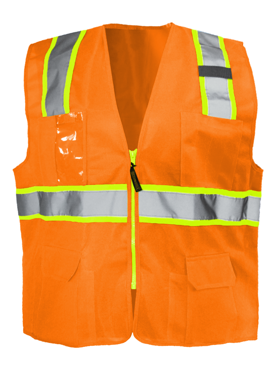 Solid Two-Tone Surveyor Vest W/Zipper