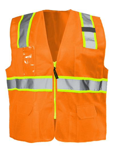 Solid Two-Tone Surveyor Vest W/Zipper - Image 3