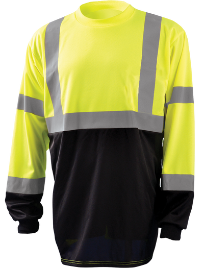 LONG SLEEVE BLACK BOTTOM WICKING BIRDSEYE T-SHIRT - NO POCKET - Type R Class 3 - Image 1