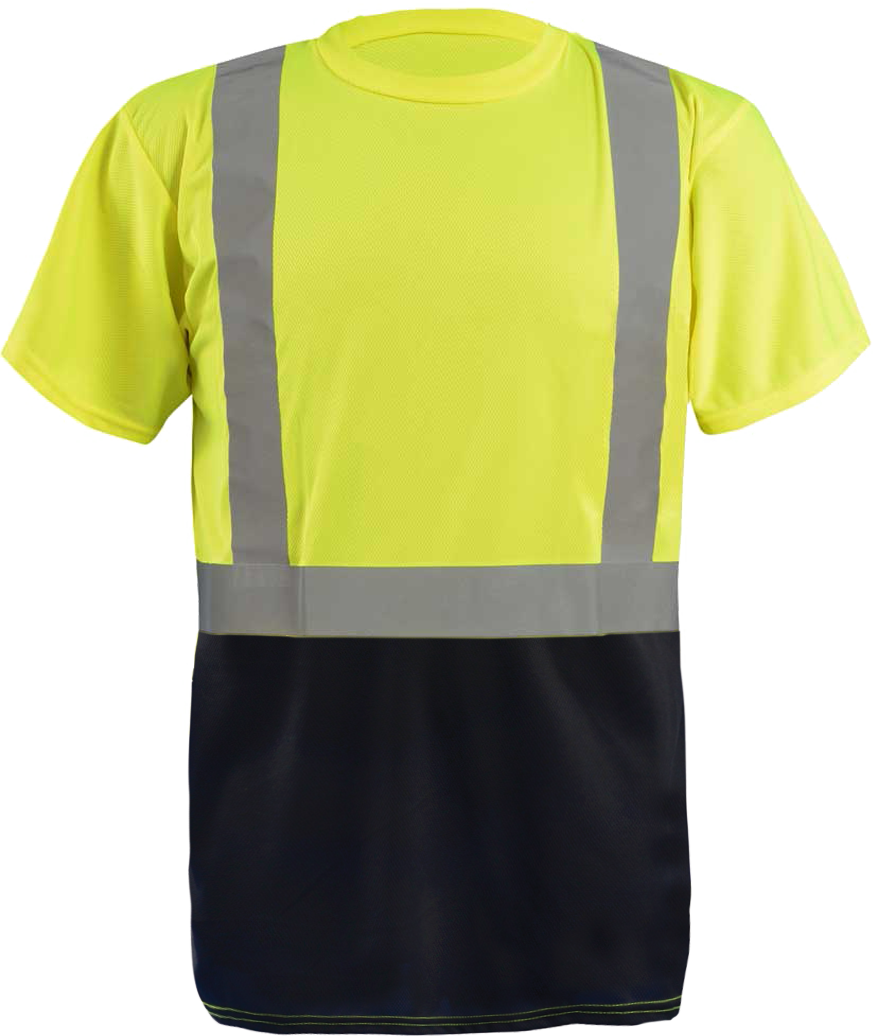 SHORT SLEEVE BLACK BOTTOM WICKING BIRDSEYE T-SHIRT - NO POCKET - Type R Class 2