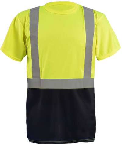 SHORT SLEEVE BLACK BOTTOM WICKING BIRDSEYE T-SHIRT - NO POCKET - Type R Class 2 - Image 1