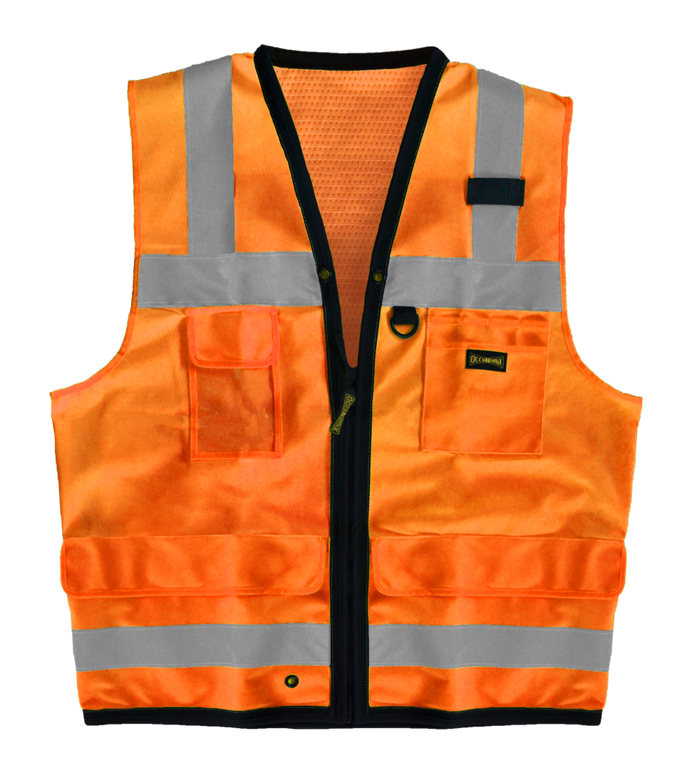 Solid Dual Stripe Surveyor Vest W/Zipper