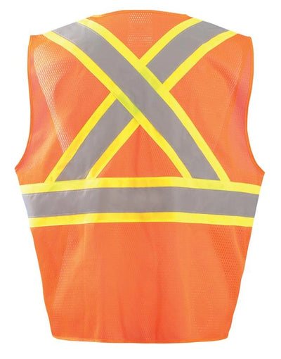 Mesh Two-Tone Surveyor X-Back Vest W/Zipper - Image 3