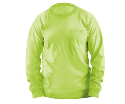Non-Ansi Pre-Shrunk Cotton Long Sleeve T-Shirt W/Pocket - Image 1