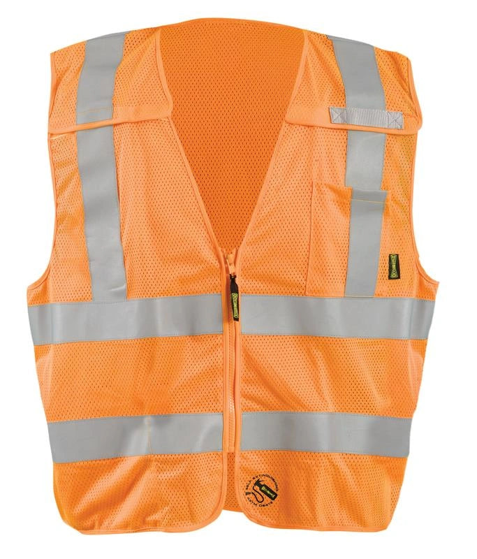Mesh Self-Extinguishing X-Back Breakaway Vest W/Quick Release Zipper