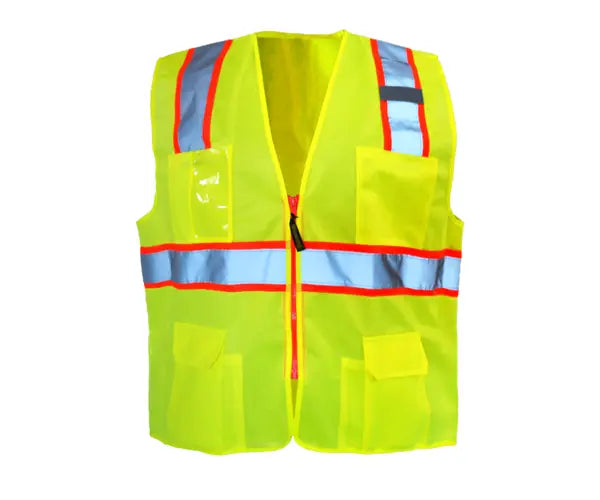 Solid Two-Tone Surveyor Vest W/Zipper