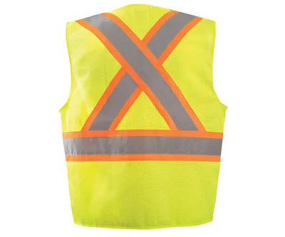 Mesh Two-Tone Surveyor X-Back Vest W/Zipper - Image 1