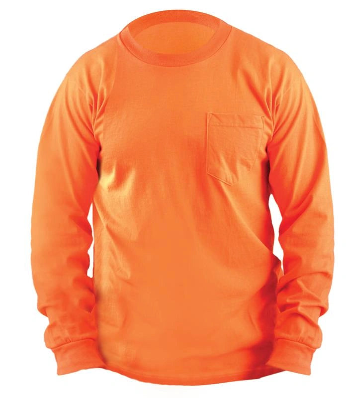 Non-Ansi Pre-Shrunk Cotton Long Sleeve T-Shirt W/Pocket