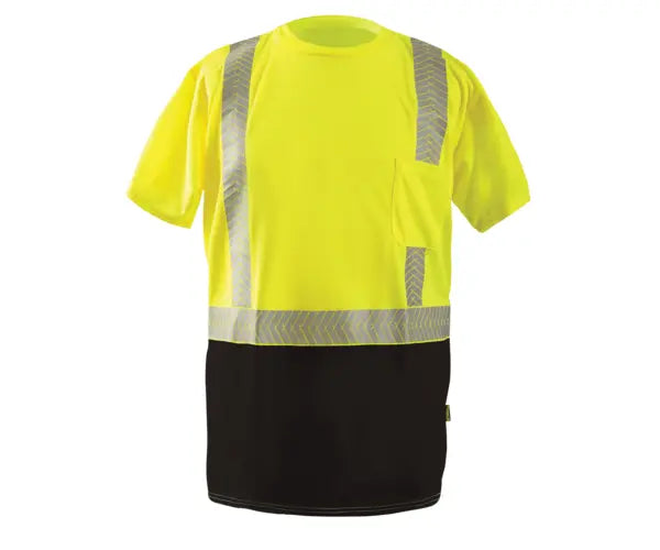 Short Sleeve OCX™ Patented Segmented Tape Black Bottom W-Pocket Class 2