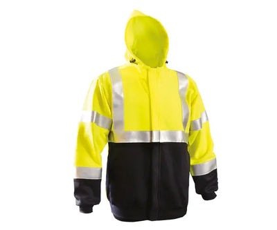Flame Resistant Dual Certified Full-Zip Navy Bottom Hoodie - Image 1