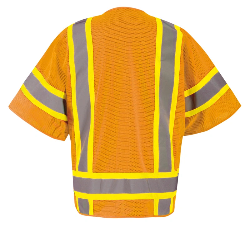 Mesh Two-Tone Surveyor Vest w/Zipper