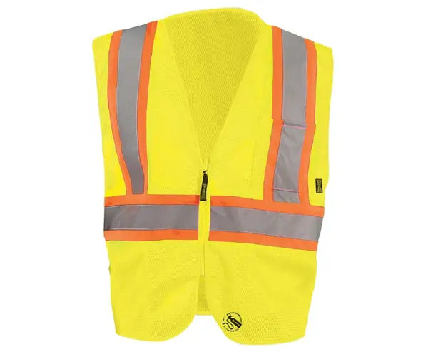 Mesh Self-Extinguishing Two-Tone Vest W/Quick Release Zipper