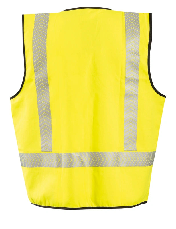 Flame Resistant Black Bottom OCX™ Patented Segmented Dual Stripe Mesh Vest