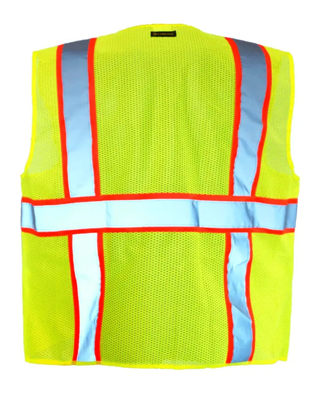 Solid/Mesh Two-Tone Surveyor Vest W/Zipper