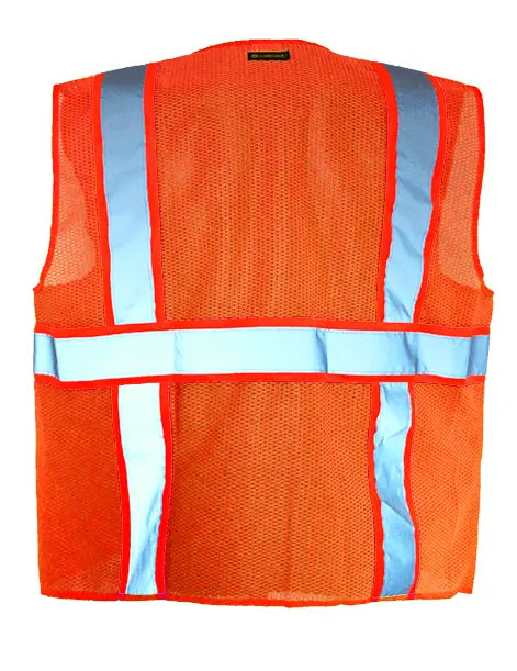Solid/Mesh Two-Tone Surveyor Vest W/Zipper
