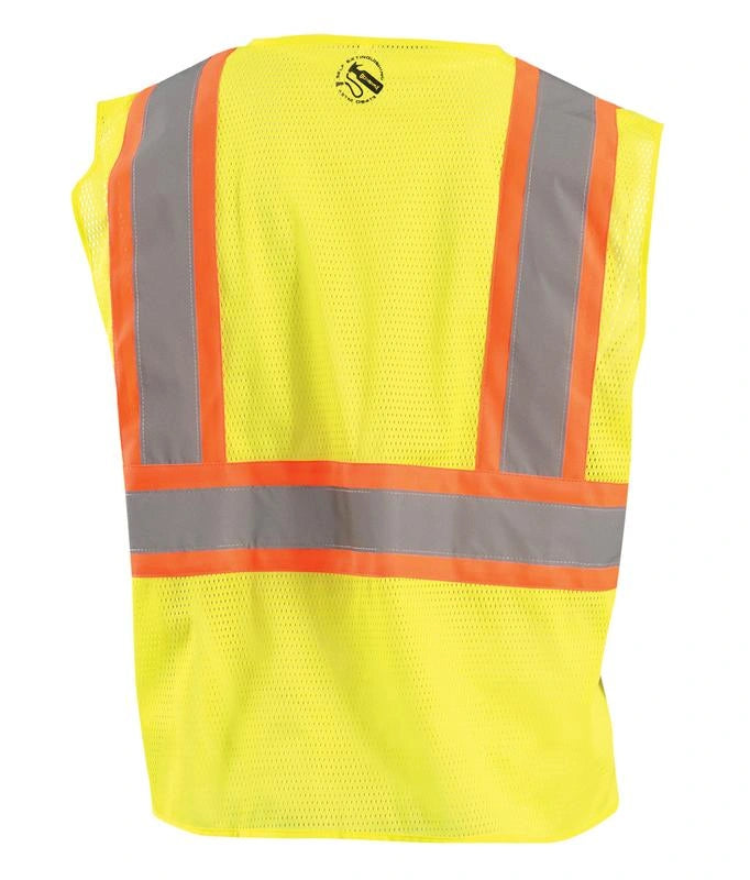 Mesh Self-Extinguishing Two-Tone Vest W/Quick Release Zipper